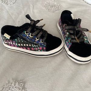 Kate Spade toddler girl black and multicolored shoes sneakers size 5
